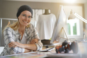 young woman stylist in a workshop
